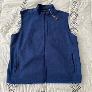 Vineyard Vines Mountain Sweater Fleece Vest Blue Navy Knit 3XLT NEW